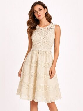 Adelyn Rae cream A-Line dress